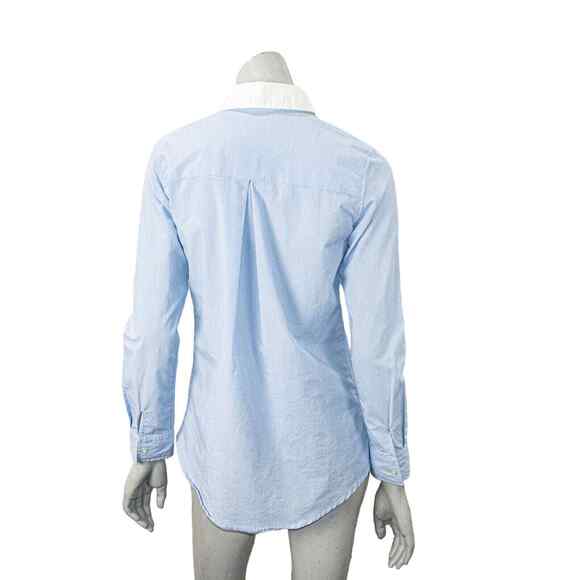 Jonathan Simkhai Hi-low Cropped Oxford Shirt Blue size Small - Picture 6 of 8